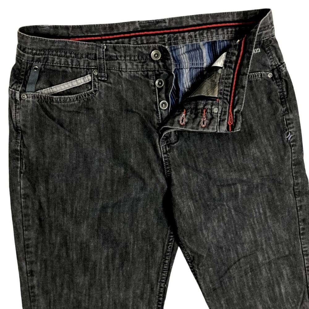 Hurley X Jeans Men's 34X34 Black Relaxed Fit Straight Skater Y2K Button Fly 2007